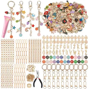 Wurosi 404-Piece Lip Gloss Keychain Making Kit - Bag Charm, Chain Clips, Clicker Clip, Keychain Charm, Multi-Color Rhinestone Supplies (20 Clips,25 Extender Chains,118 Decorative Accents,Jewelry Pliers) for Jewelry Making, Christmas Gifts, Bag Charm Keych