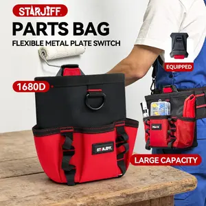 Starjiff Tool Bag Organizer, Multifunctional Screw and Nail Storage, Waist Belt Quick-Release Clip, Metal Clasp Closure, Portable Nails Bucket