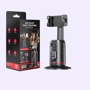 Auto Face Tracking Tripod, No App Required, 360° Rotation Face Body Phone Camera Mount Smart Shooting Phone Tracking Holder for Live Vlog Streaming Video, Rechargeable Battery Accessories Selfie 360 rotating phone stand