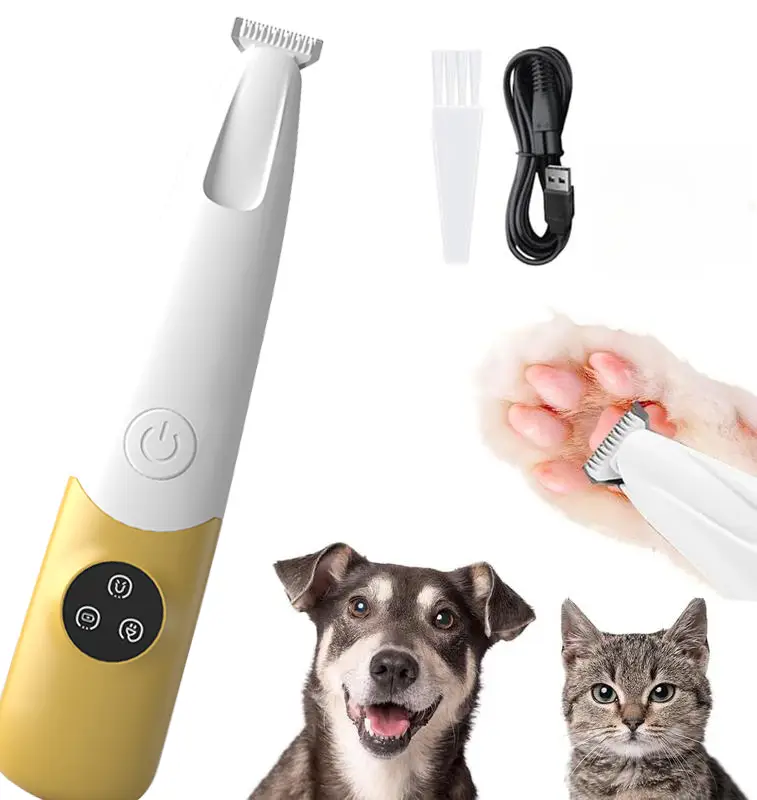 Rechargeable Pet Hair Trimmer Kit, Pet Paw Trimmer, Cordless Quiet Dog Trimmer for Grooming with LED Light, Small Dog Grooming Clippers for Dogs & Cat