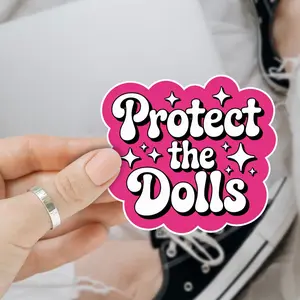 Protect The Dolls 3 inches Sticker, Waterproof Sticker for Laptop Water Bottle Book