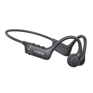 LOBKIN Bone Conduction Headphones, Open Ear Headphones Bluetooth 6.0 Wireless with Mic, 10H Playtime, IPX6 Waterproof Sports Earphones for Running, Gym Workout, Ski, Cycling