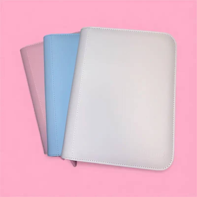 KND Four Pocket TCG Binder with Soft Pink Interior Pages & Smooth White,pink  or pastel blue Exterior for Pokmon TCG & Sports Cards Collectors - TikTok  Shop