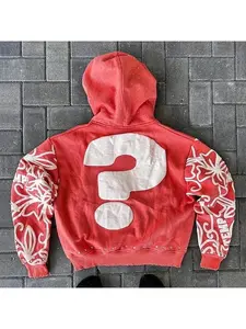 Y2K Destruction Hoodie – Street Trend Foam Print Oversized Pullover Casual Fashion