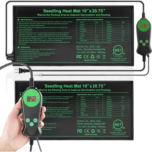 Seedling Heat Mat with Built-in Thermostat 2 Pack, 10" x 20.75"   Heating Pad with Temperature Controller for Hydroponic,Germination, Indoor Gardening, Greenhouse, MET-Certified