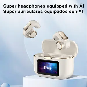 Z--ZIHNIC S12 AI Translation Earbuds 2026 New Release, Open-Ear Bluetooth 5.4 Clip-On Headphones with Powerful Real-Time Voice Translator, Lightweight & Small-Ear Friendly Design, 36H Playtime, IPX5 Waterproof, HiFi Sound, Secure Fit with Ear Grips