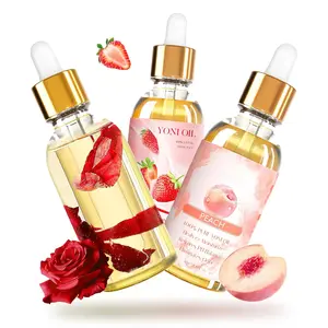 Natural Yoni Oil, 3 PCS Feminine Care Oil, Herbal Yoni Blend with Rose Oil, Strawberry Oil, Peach Oil, Restores pH Balance, Ingrown Hair, Reduces Odor, Moisturizing Formula for Skin Types