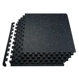 0.56 Inch Thick Gym Floor Mats, 25 Tiles Rubber Top with EVA Foam, 25" x 25" Gym Flooring Workout Mats with 100sq.ft Coverage, Interlocking Puzzle Gym Mats for Gym, Home, Garage, Black & White On-Site