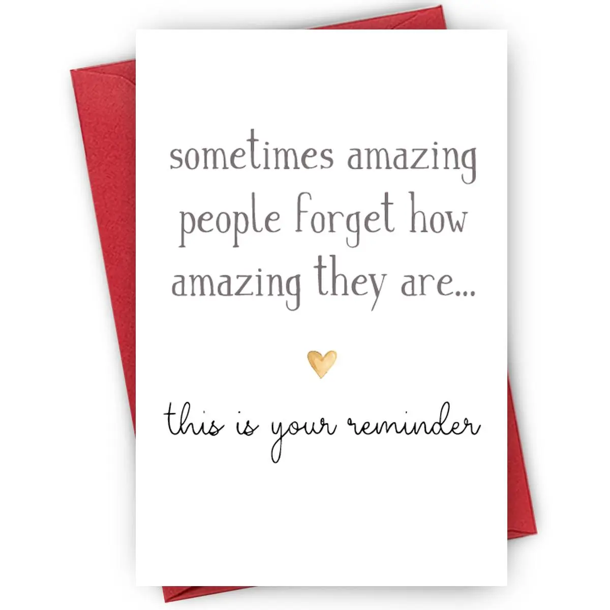 Uplifting Reminder Card & Envelope Gift, Inspirational Card, Positive Message Card for Friend, Loved One, Colleague, Mental Health Support, Encouragement Gift, Handwritten Style Keepsake with Heart Motif