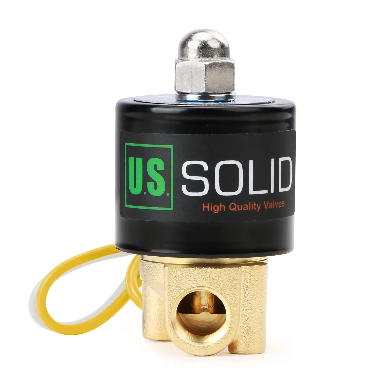 U.S. Solid 1/4" Electric Solenoid Valve Brass 110VAC Normally Closed VITON