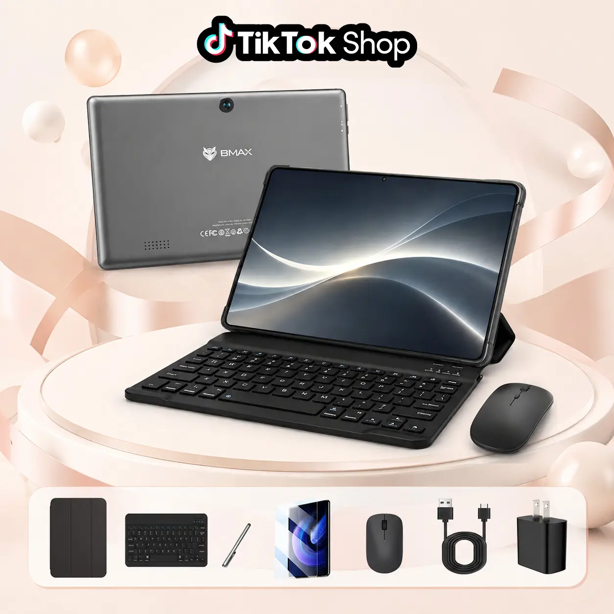 【Summer Wins】MAXPad 2026's 10.1 inch Smart AI new Tablet Android15 24(4+20)GB+128GB 6000mAh big battery,tablets bundle with Keyboard,Case ,mouse,USB-C Adapter,bluetooth,5GWIFI Entertainment,Dual camera,widevine l1,Streaming,Mother's Day gift for 2026 ho