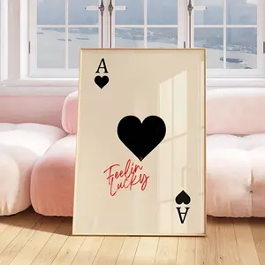 1 Piece Red Heart A Fashion Canvas Art Print, Vintage Letter Decorative Painting, Wall Canvas Decoration, Canvas Art Painting, Suitable for Living Room, Bathroom, Bedroom, Dining Room, Home Decoration Painting, Holiday Gift, Multiple Sizes Available, Fram