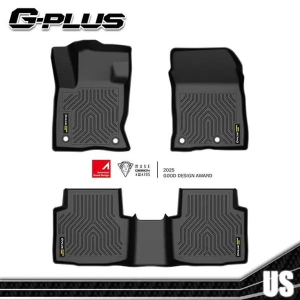 G-PLUS TPE Floor Mats for 2020-2025 Ford Escape 3D Molded All Weather Waterproof Anti-Slip TPE Rubber Floor Liners 1st & 2nd Row Beige