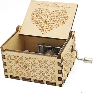 Can't Help Falling in Love  Music Box, Antique Engraved Musical Boxes Case for Love One Wooden Music Box - Gifts for Lover, Boyfriend, Girlfriend, Husband, Wife ()