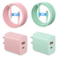 (A&C Port) 2 Pack Green&Pink