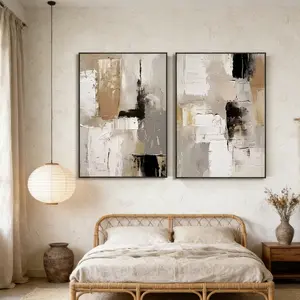 Optional Wooden Frame Neutral Landscape Canvas Painting Prints, Abstract Modern Minimalist Poster for Living Room Wall Home Decor, Wooden Wall Art, Wall Art Decoration