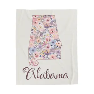 Alabama Blanket, pastel floral pattern, Perfect Gift for Housewarming, holidays  or Alabamians