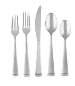 Cambridge Gratitude Sand 45-Piece Stainless Steel Flatware Set with Chrome Buffet (Service for 8)