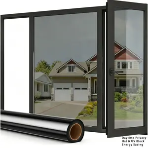 Privacy WindowFilm One Way, Heat ControlSun Blocking Glass Sticker, Reflective SunShade UV Protection Film, For Home OfficeBedroom