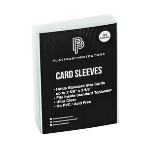 Platinum Protectors Ultra Clear Card Sleeves for Standard Trading Cards - 100 Sleeves, Fits Inside Toploader, No PVC Acid Free