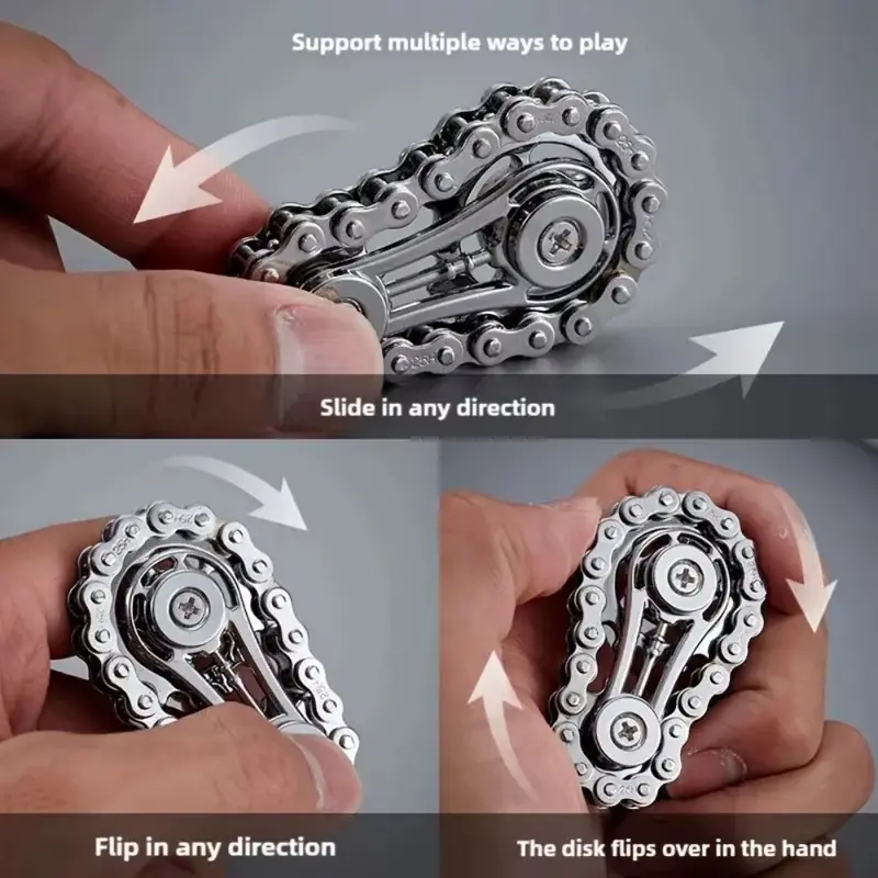 Sprockets Flywheel Fingertip Gyro Fidget Spinner Antistress Anxiety Metal Bike Chains EDC Fidget Slider EDC Spinner Fidget Toys For Man