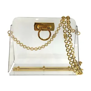 Pre-owned SALVATORE FERRAGAMO Plastic Shoulder Bags Gancini chain shoulder bag