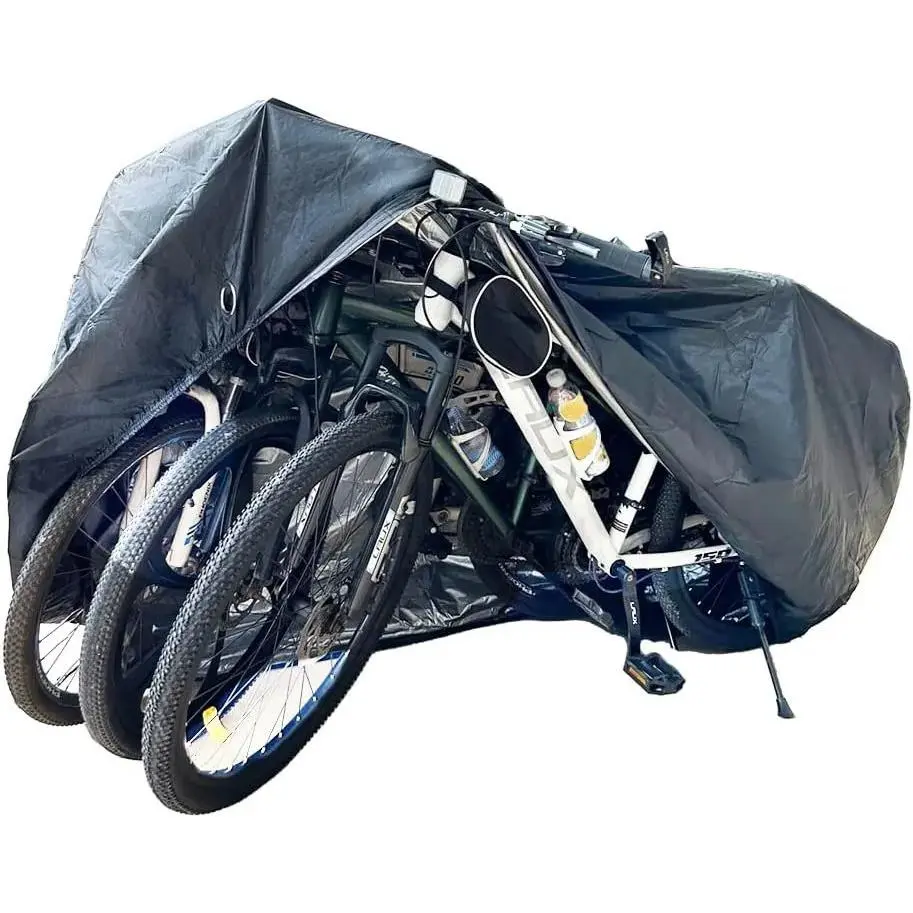 Bike Covers for 2 or 3 Bikes, [2024 Upgraded] 2XL Large Outdoor Waterproof Bicycle Covers with Lock Hole for Mountain Road Electric Bicycle Bikes