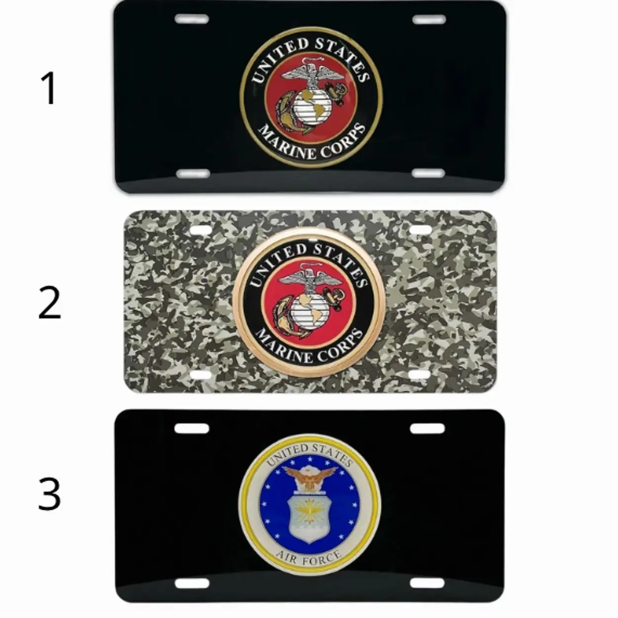 Officially Licensed US Marine Corps Universal Decorative Black Automotive-Grade Aluminum Front License Plate (12"x6") - Weatherproof US Pride Vehicle Accessory for Cars, SUVs, Trucks