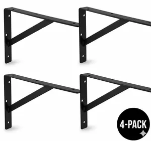 4-Case Pack Super-Duty Steel L-Brackets – 1200 lbs Capacity for Heavy-Duty Shelving & Workstations