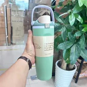 32oz-40oz Vacuum Insulated Thermal Tumbler, Flip Lid Coffee Cup, Keeps Drinks Hot Cold, Leakproof Travel Flask, Stylish Colors, Ideal Gift