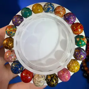 Lacquer Bead Bracelet – 10mm Mother-of-Pearl Inlay