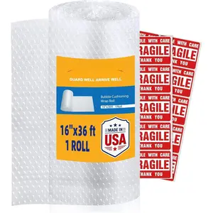 Bubble Cushioning Wrap 1 Pack 16 inch x 36 ft. Bubble Cushioning Wrap for Packing and Moving Boxes Shipping Cushioning Supplies Perforated Every 12"