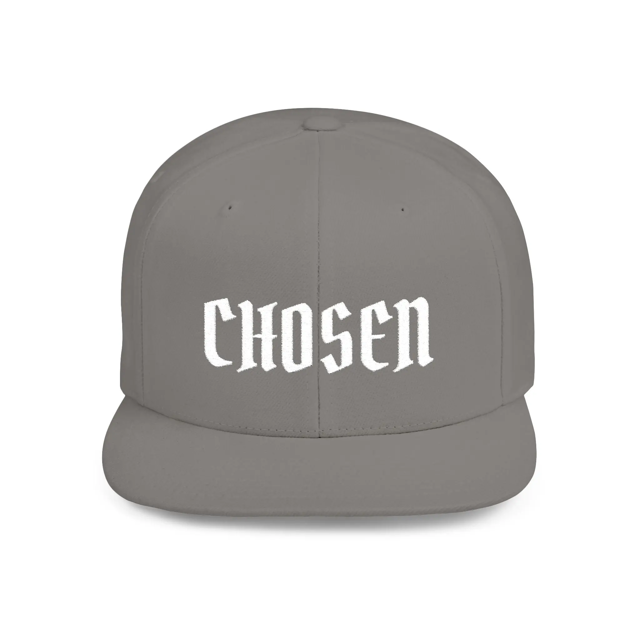 Unisex Gothic Embroidered Snapback Hat - Structured Flat Bill Design in Acrylic Mix for Casual Streetwear with Adjustable Snap, Casual Wear