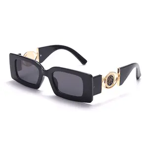 Fashionable and trendy UV resistant sunglasses with cool hip-hop square full frame metal frame