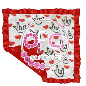 I Love You in ASL Minky Blanket - Larger Adult Size 60x70in with Exclusive Print Options for OPC Only