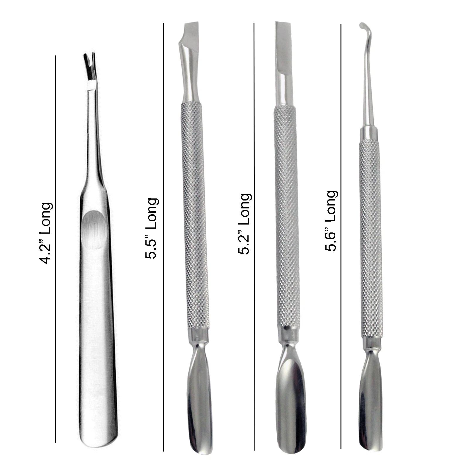 5PC Stainless Steel Cuticle Nipper & Pedicure Tools  Ingrown Toenail Lifter & Nail Care Kit