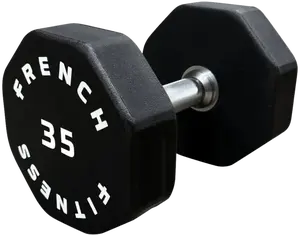 French Fitness Urethane 8 Sided Hex Dumbbell 35 lbs - Single (New)
