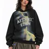 Aelfric Eden Menswear Pullover Hoodie - Unisex, Relaxed Fit, Heavyweight Cotton, Longsleeves, Abstract Portrait Graphic, Distorted Figure Print, Thermal Top for Casual Streetwear Sweatshirts,back to school,back to school shopping