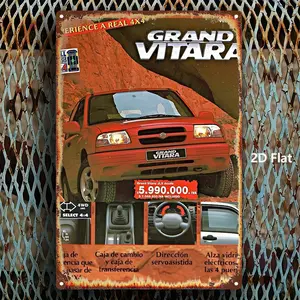 2D Flat, 1pc, Metal Sign, "Grand Vitara 4x4 Vehicle Advertisement Metal Poster", This Stylish Artistic Wall Decor Is a Humorous Iron Plaque Gift Suitable for Your Living, Room Or Office Decoration. It'S a Unique And Creative Present Idea.