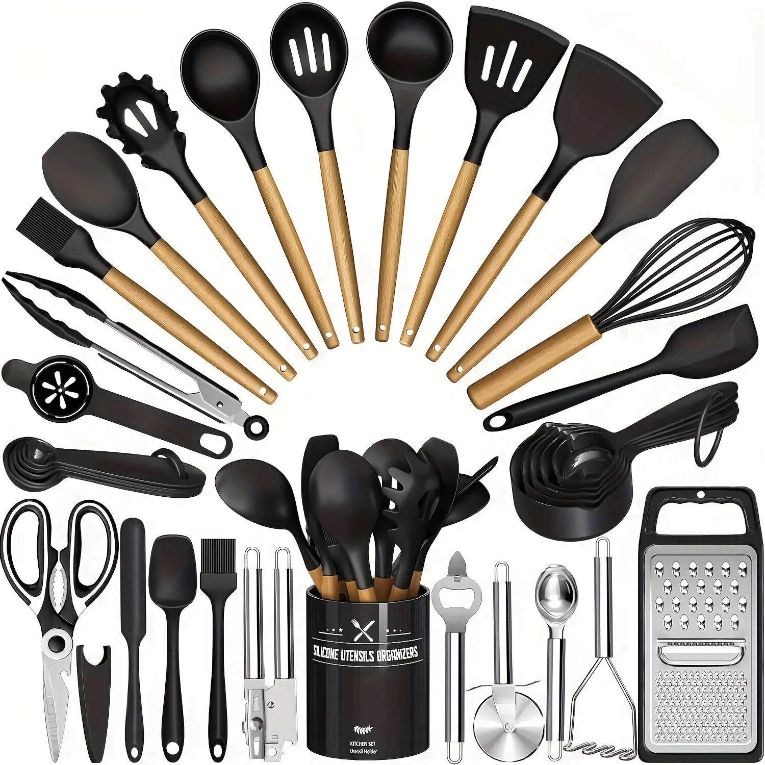44pcs Kitchen Cooking Tool Set- 44pcs Are Super Cost-Effective, Complete, High Temperature Resistant, Non-Stick, Dishwasher Safe, Selected Kitchen Tools, Suitable For Kitchen Enthusiasts And Beginners Best Gifts For Thanksgiving And Christma