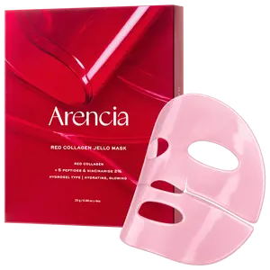 [Arencia Official]  Red Collagen Jello Overnight Mask, Bouncy, Glow Skin with Red Collagen, Peptides, Niacinamide, 0.88oz x 4ea