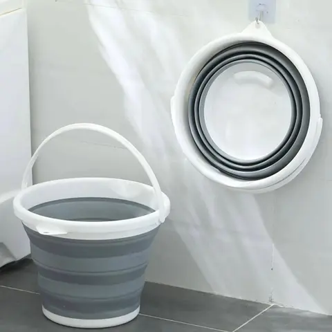 Portable Folding Bucket, Silicone Plastic Car Bucket, Outdoor Fishing Traveler Home Multi-Purpose Bucket, Durable & Lightweight Design, Foldable Bucket