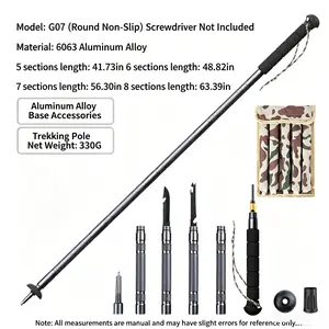 Collapsible Hiking Poles Premium Aluminum Alloy Trekking Poles Foldable Walking Sticks Multi-Functional Outdoor Camping Gear Adjustable Lightweight Walking Poles Shock-Absorbing Trail Running Sticks Backpacking Essentials Travel Hiking Gear Unisex