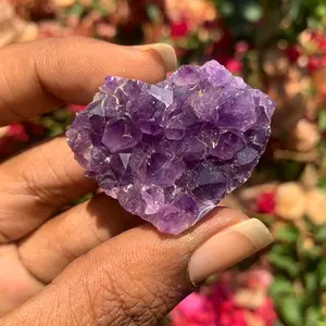 Amethyst Crystal Heart Geode Carving