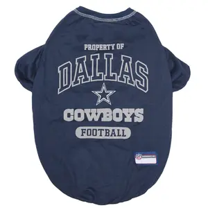 Dallas Cowboys Officially Licensed NFL Pet T-Shirt for Dogs & Cats - Personalized Outfits in Wrinkle-Free Poly-Cotton