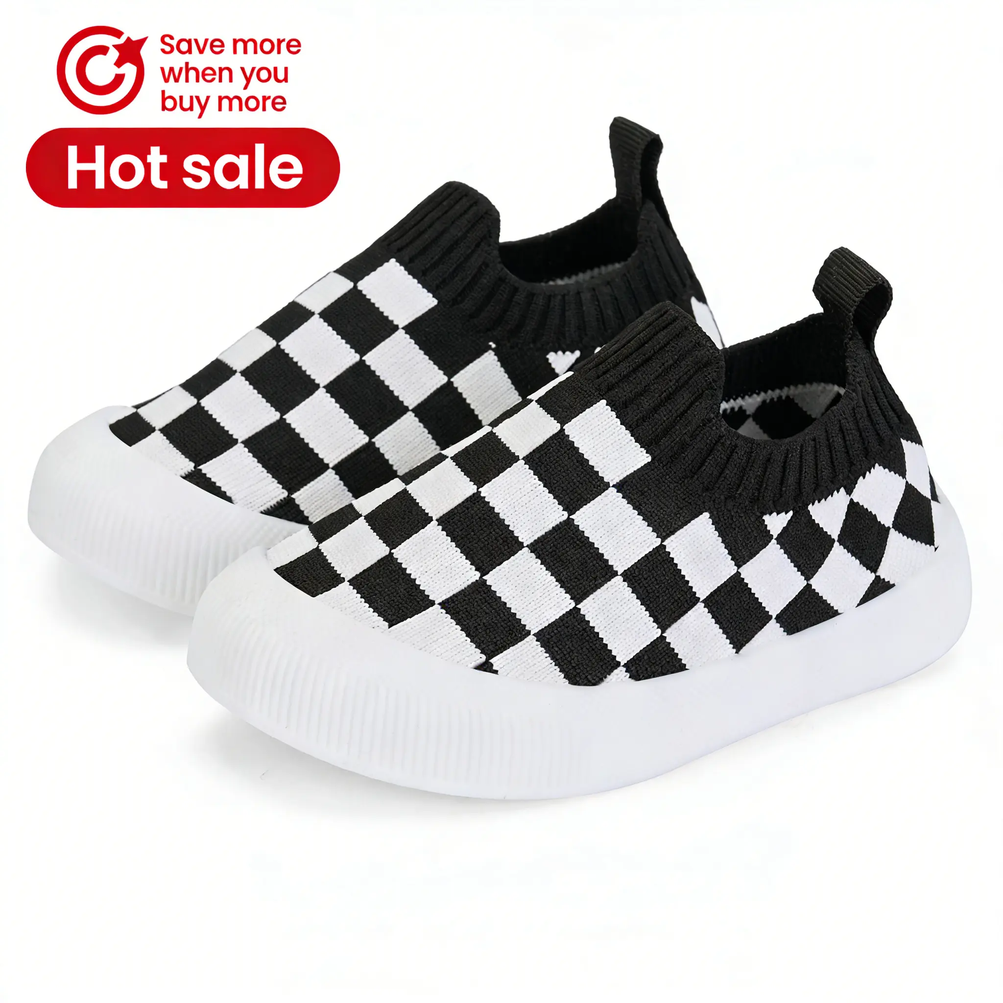 Baby Toddler Slip-On Shoes for Boys & Girls, Anti-Skid Sole Nylon Knit Breathable Warm Elastic Sock Shoes with Memory Sole Toe Protection, Multiple Ages Indoor/Outdoor Walking Sneakers, Kids