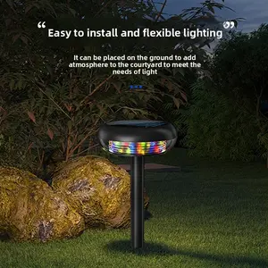 Upgrade 10M Solar Outdoor Lights -RGB, IP44 Waterproof, Type-C Rechargeable, Perfect for Garden, Patio & Camping, Solar Ground Lights