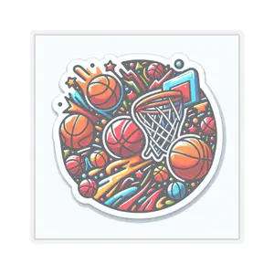 Basketball Sticker - Waterproof Vinyl Decorative Tile Sticker