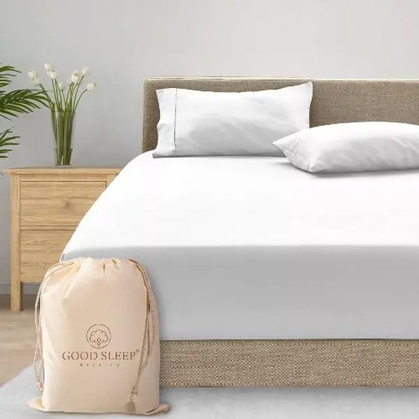 Good Sleep Bedding - Classic Sateen Fitted Sheet, Breathable Bedding Linen for Bedroom Use