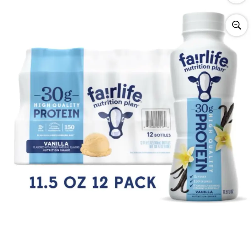 Fairlife Nutrition Plan High-Protein Shake, Vanilla Flavor, 30g Protein, 11.5 fl oz, 12-Pack
